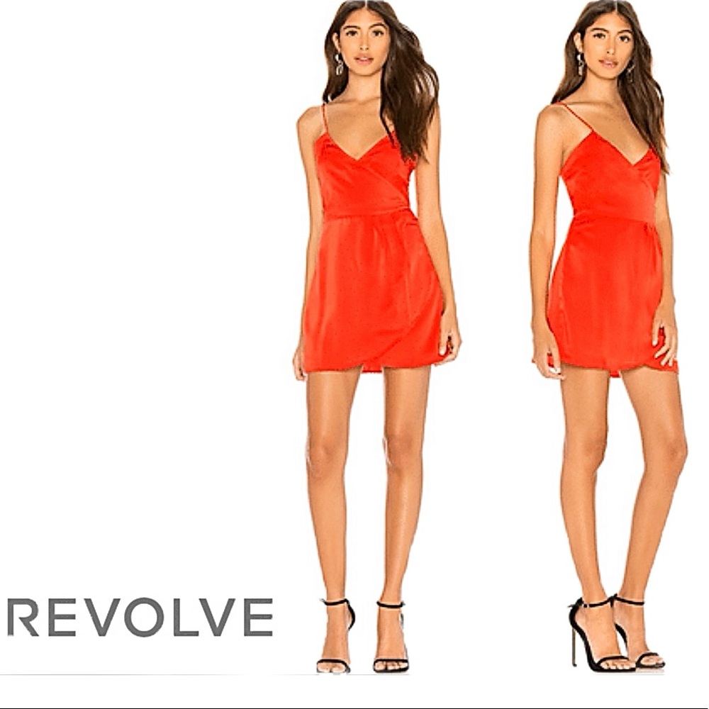 REVOLVE STUNNING RED WRAP DRESS